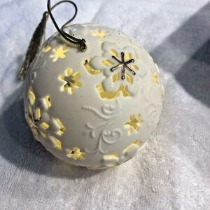 Lenox Bisque Elegant Light Up White Holiday Ornament